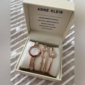 Anne Klein womens Watch and swarovski crystal bracelet set